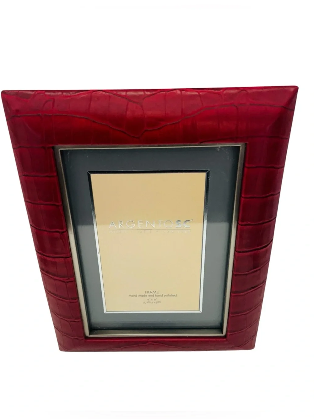 Vintage Argento SC Burgundy Faux Croco Picture Frame
